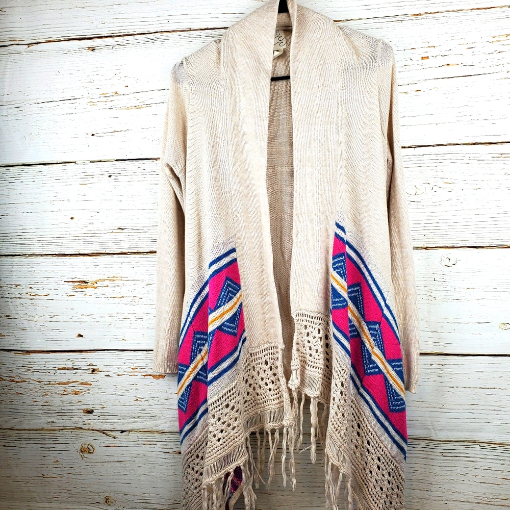 Billabong Fringe Accent Cardigan Sweater